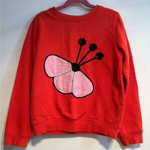 Kenzo Girls - Red Cotton and Pink Butterfly Sweatshirt